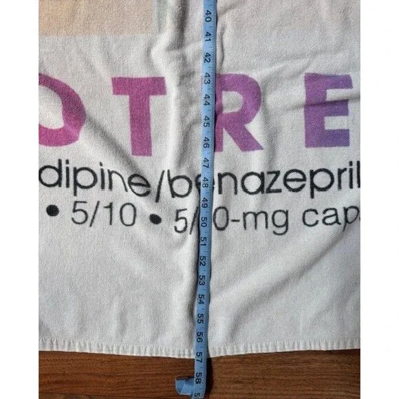 Vintage LOTREL Amlodipine Drug Rep Promo‎ Ad Beach Towel Pharmaceutical - Picture 8 of 10